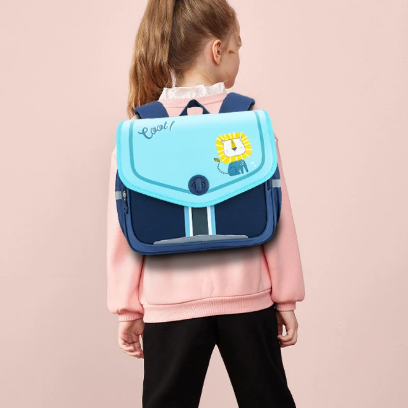 Cartoon Children Horizontal Backpack New Boy Girl Cartoon Unicorn Lion Schoolbags Primary School Students Grade 1-3 Backpack Hot