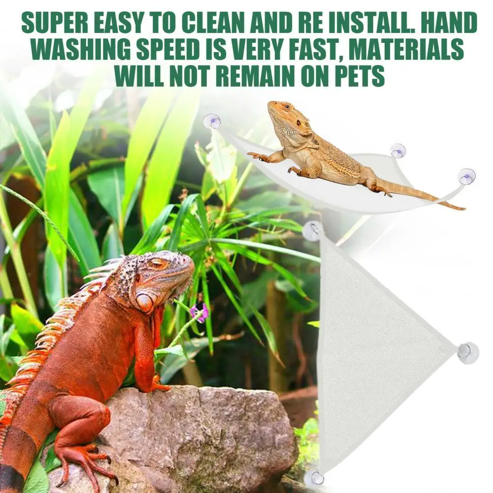

Сетка для ползания домашних животных с присоской, профессиональный тканевый белый треугольный гамак для рептилий, хамелеон