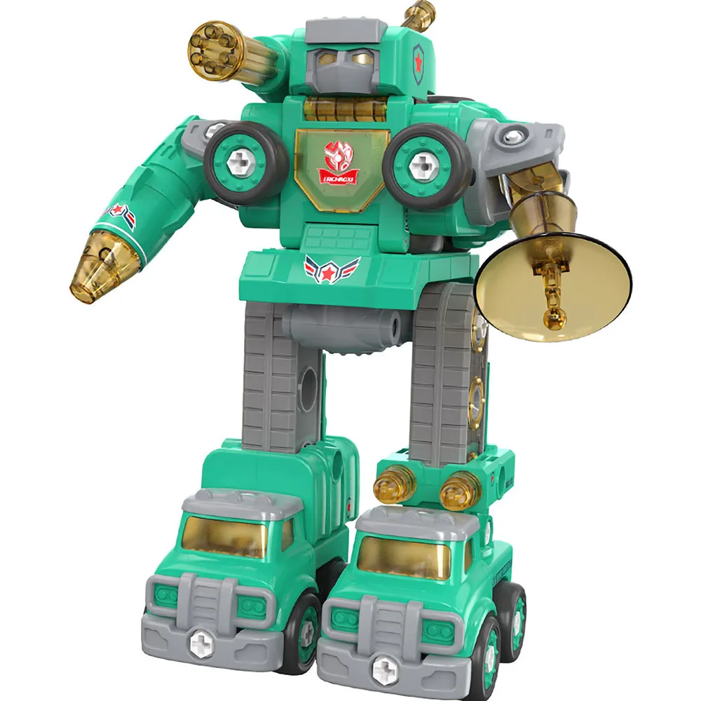 

Children's Assembly Toy Boy Deformed Dinosaur Engineering Car Boy's Brainstorming 5-body Robot Boy Gift