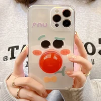 phone case for iphone 12 13 pro max mini case for iphone 11 xr x xs max 7 8 plus se 2 3 back cover clown red nose stand holder