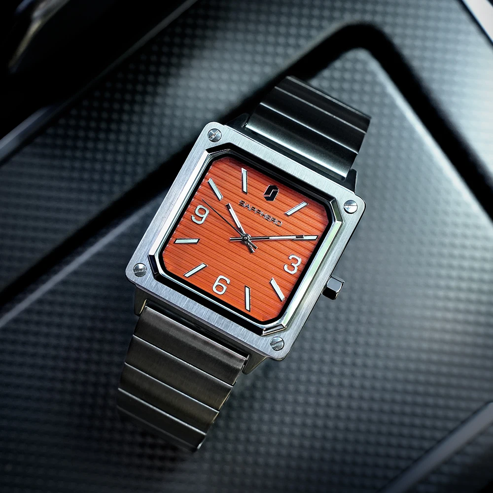 SAPPHERO Square Watch Men Couples  Wristwatch Fashion Ladies Watches Stainless Stee Japan Quartz Minimalism Lovers Clock