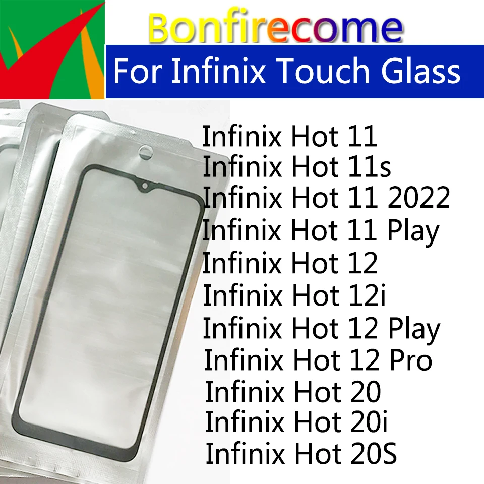 Для Infinix Hot 20 11 12 Play Pro 2022 11S 12i 20i 20S G37 сенсорный экран передняя внешняя стеклянная панель объектив с OCA Замена