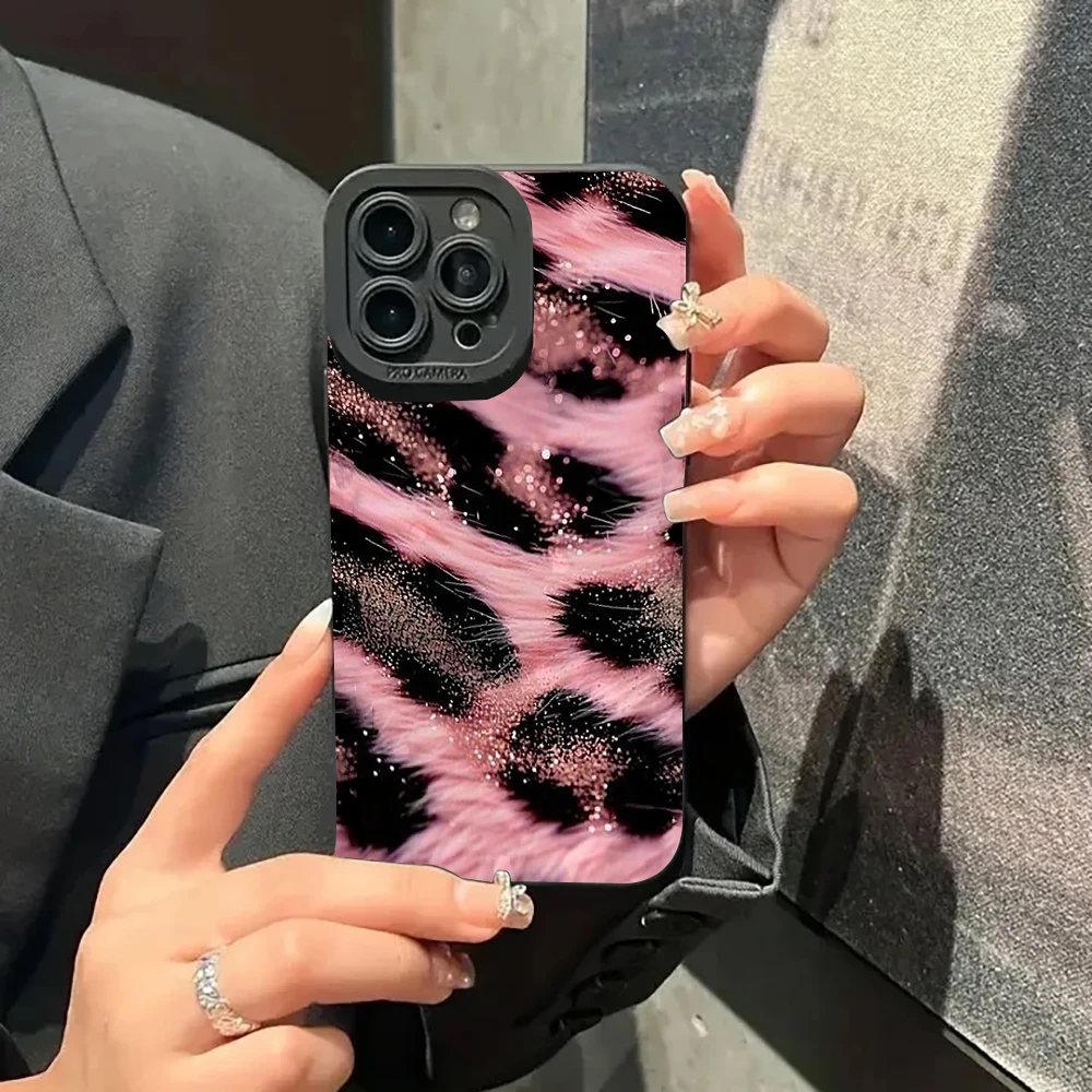 Новый роскошный чехол для телефона с розовым леопардовым принтом для iPhone 14 15 13 12 11 Pro 16 17 Pro Max XS XR 7 8 Plus ShockProof Back Funda Case (art.: 3920d486ef2e7) - 3920d486ef2e7