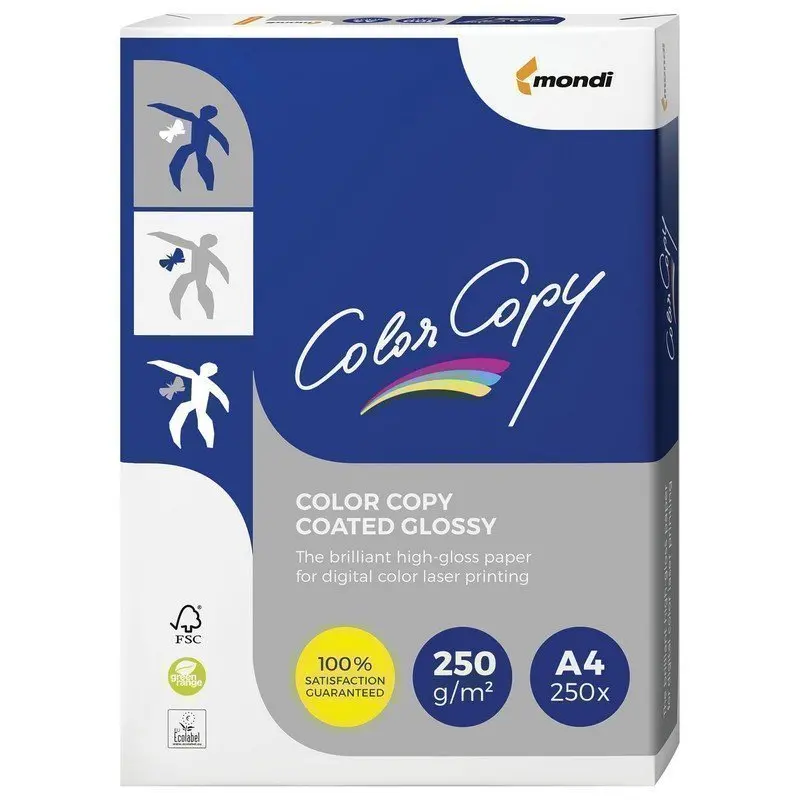 Бумага COLOR COPY GLOSSY мелованная глянцевая А4 250 г/м2 л для полноцветной лазерной