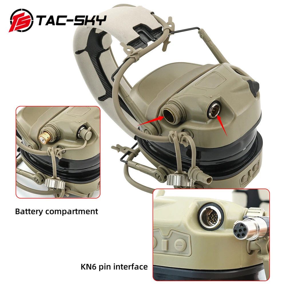 TS TAC-SKY Tactical Dual Mode AMP New Digital DPS Tactical Communications Headset with Accessories ARC Rail Mount and RAC ppt enlarge