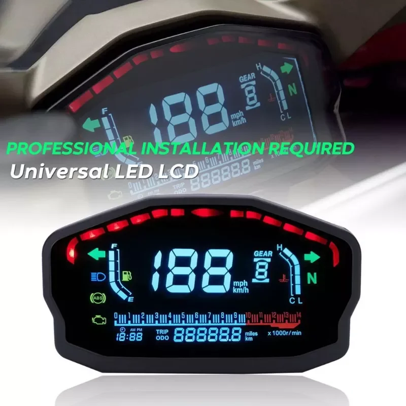

For 1,2,4 Cylinders Motorcycle LCD Speedometer Digital Backlight Odometer