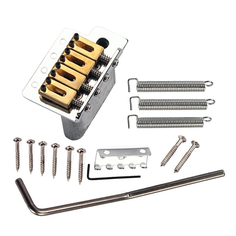 

4-String Guitar Tremolo Bridge with Mounting Screws Kit Guitar Tremolo System Replacement for Cigar Box Guitar Projects