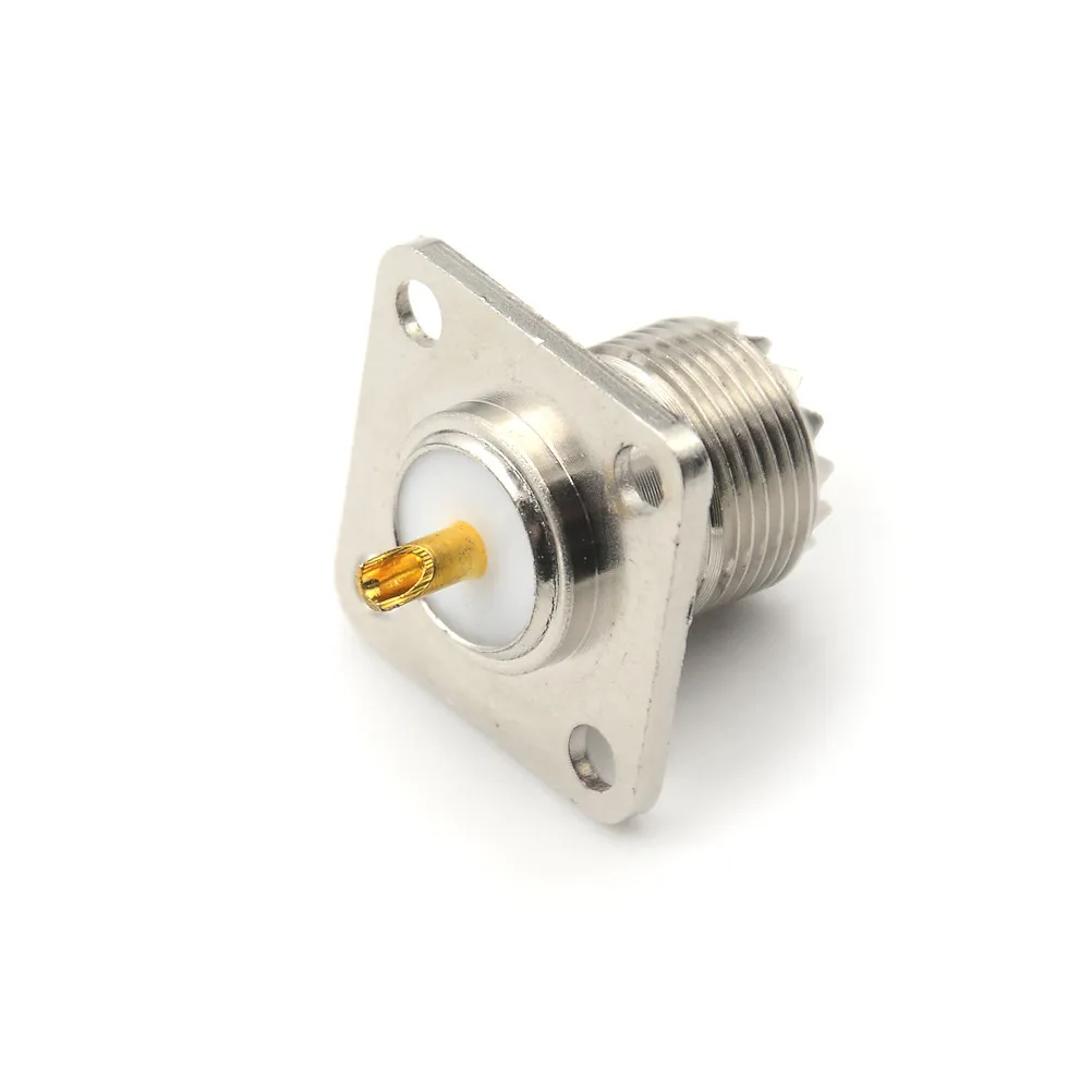 

2/5/10pcs Female SO-239 Jack Square Shape Solder Cup Coax Connector For Radio Female UHF Panel SO239