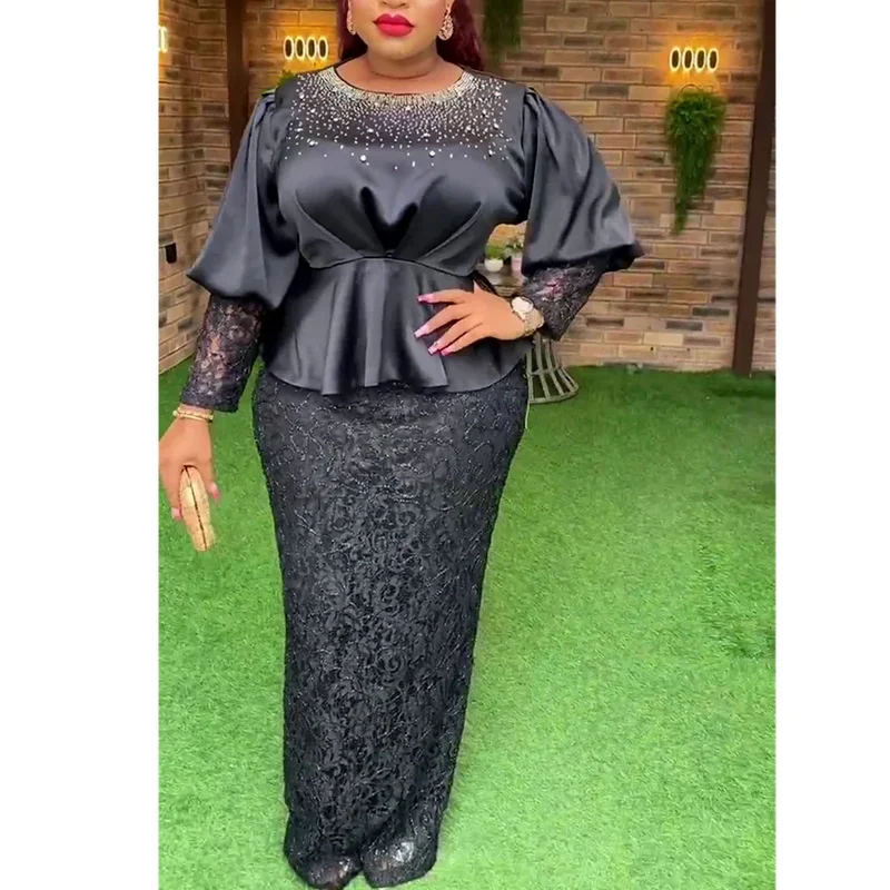 Женское платье в африканском стиле новинка 2024 модные кружевные свадебные платья