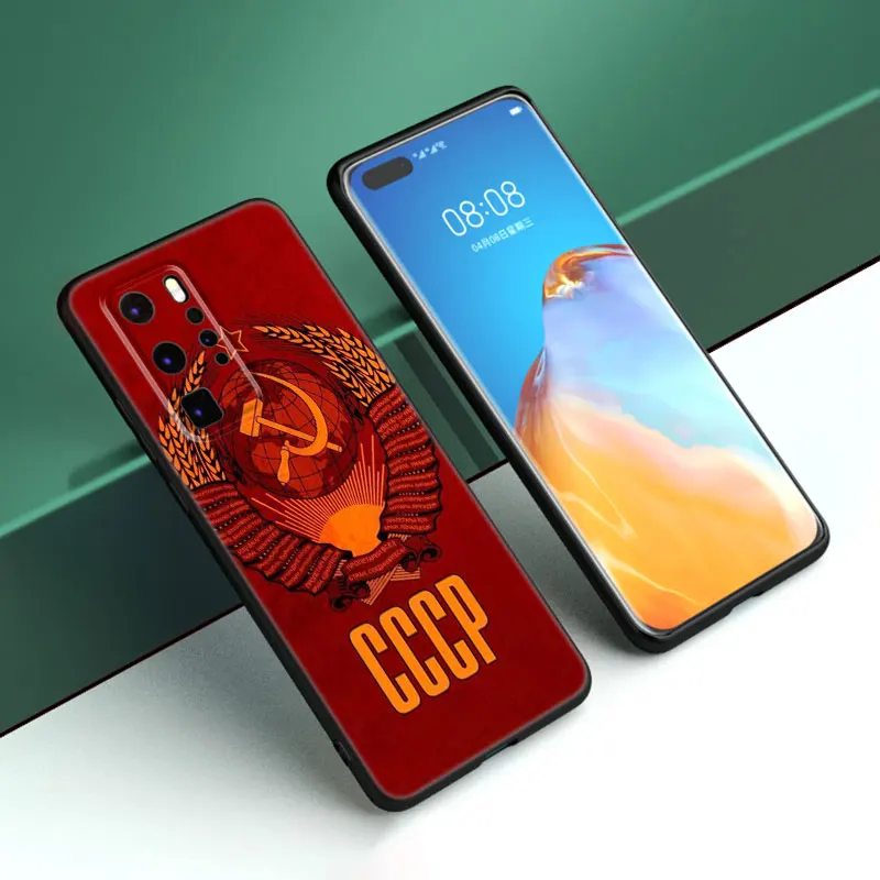 Чехол для телефона с символами флага СССР Huawei P50 P40 P30 P20 P10 P9 P8 Lite 2017 P Smart Z S Pro 2021 2020