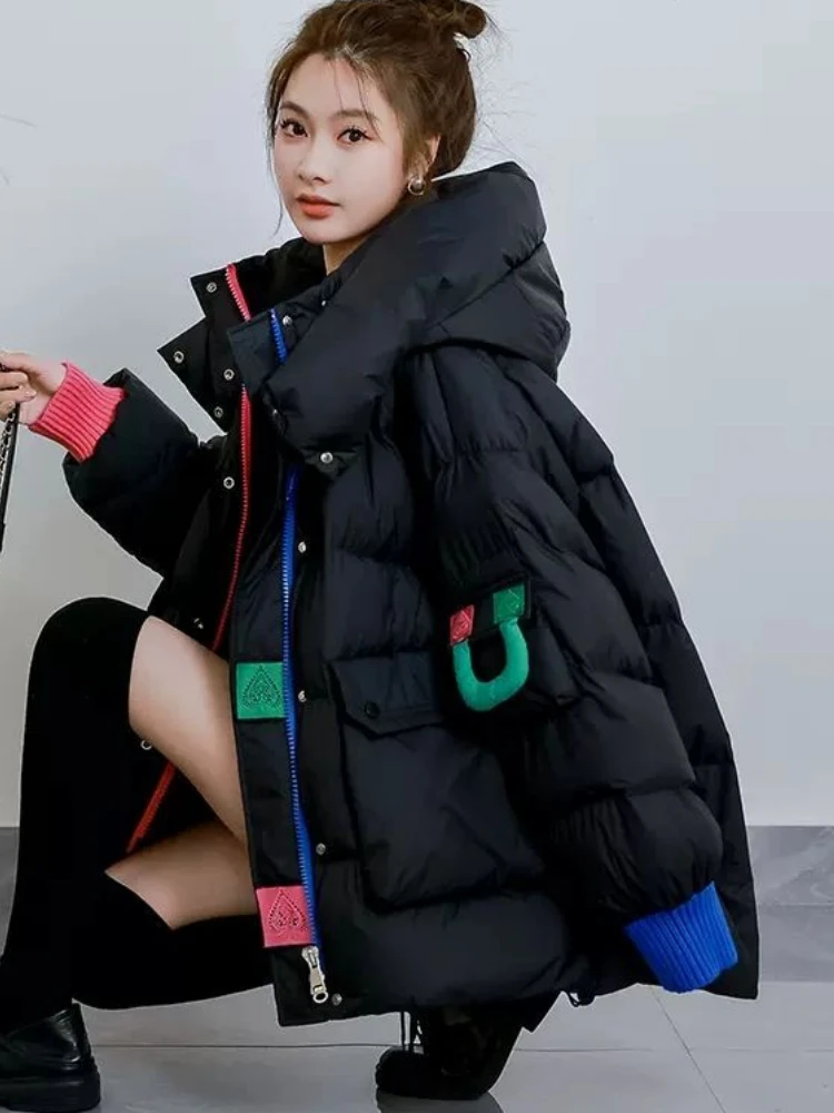 Oversized Winter Women Jacket Long Sleeve Puffer Jacket Parka Warm Cotton-padded Jacket Thick Coat Korean Fashion Snow Clothes