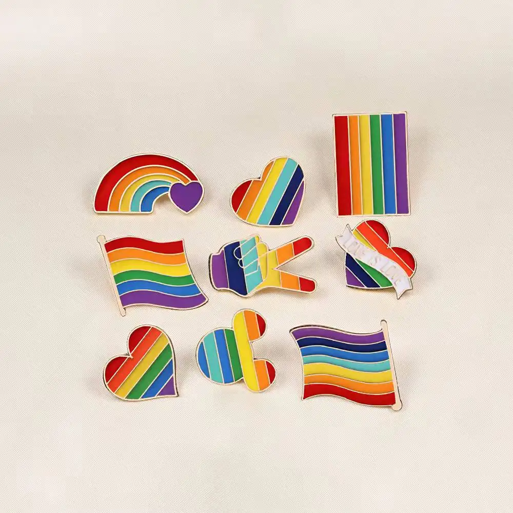 9 стилей ЛГБТ дизайн Радуга Творческий сердце Yeh булавка для пальца брошь Металлические Булавки значки джинсовая эмаль брикет подарок для женщин unsix