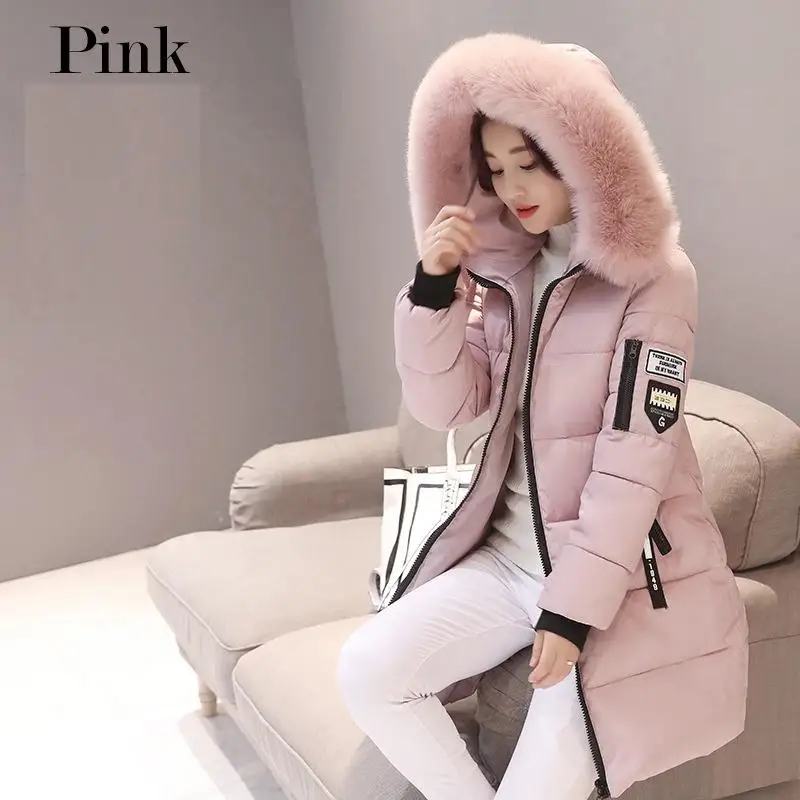 Women's Fashion Long Coat Parka Jacket Winter Warm Clothes Puffer Fur Collar Coat Abrigo Calido De Lana Para Mujer