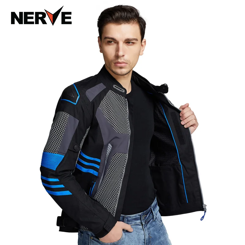 

Куртка мужская мотоциклетная Nerf Summer, дышащая, со съемной защитой CE, аксессуары для мотокросса, синяя/зеленая