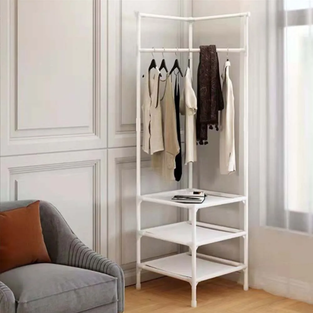Corner Hanger Household Items Coat Storage Rack Floor-To-Ceiling Multi-Layer Detachable Multi-Functional Organization Shelf