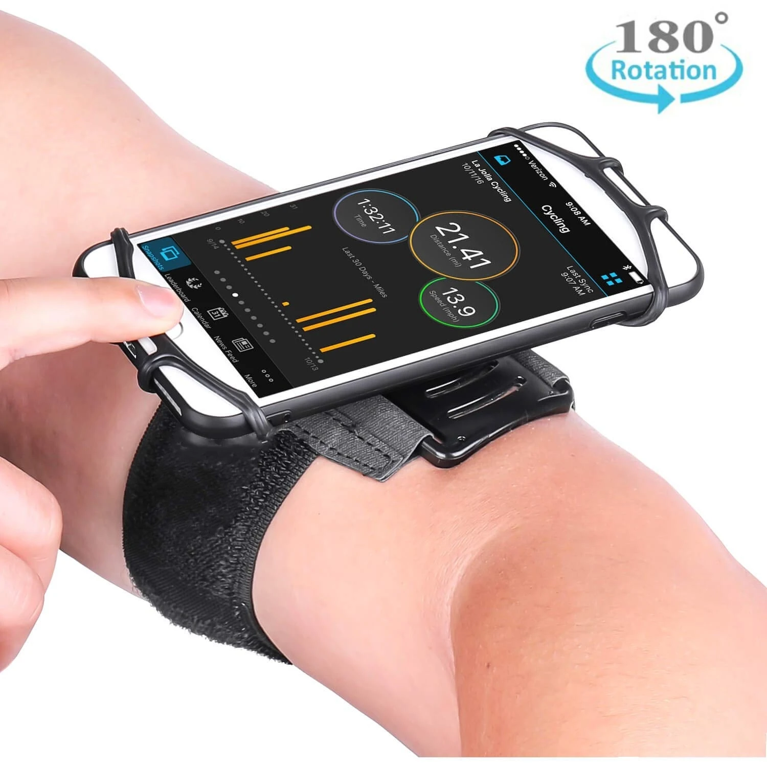 

Workout Phone Armband for iPhone Xs Max Xr X 7 8 180° Rotatable Wristband for Samsung Galaxy for Huawei Jogging Running Cycling