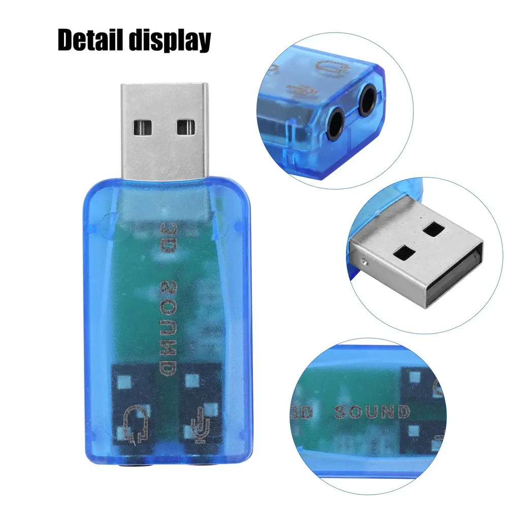 Лидер продаж новая акция 3D Аудио карта USB 1 адаптер для микрофона/динамика
