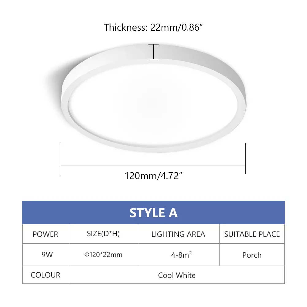 

Round Super Thin Lamp Lighting Ceiling Downlight 9W LED Panel Light Flush Mount Fixture for Home Office Cool Warm White Lights