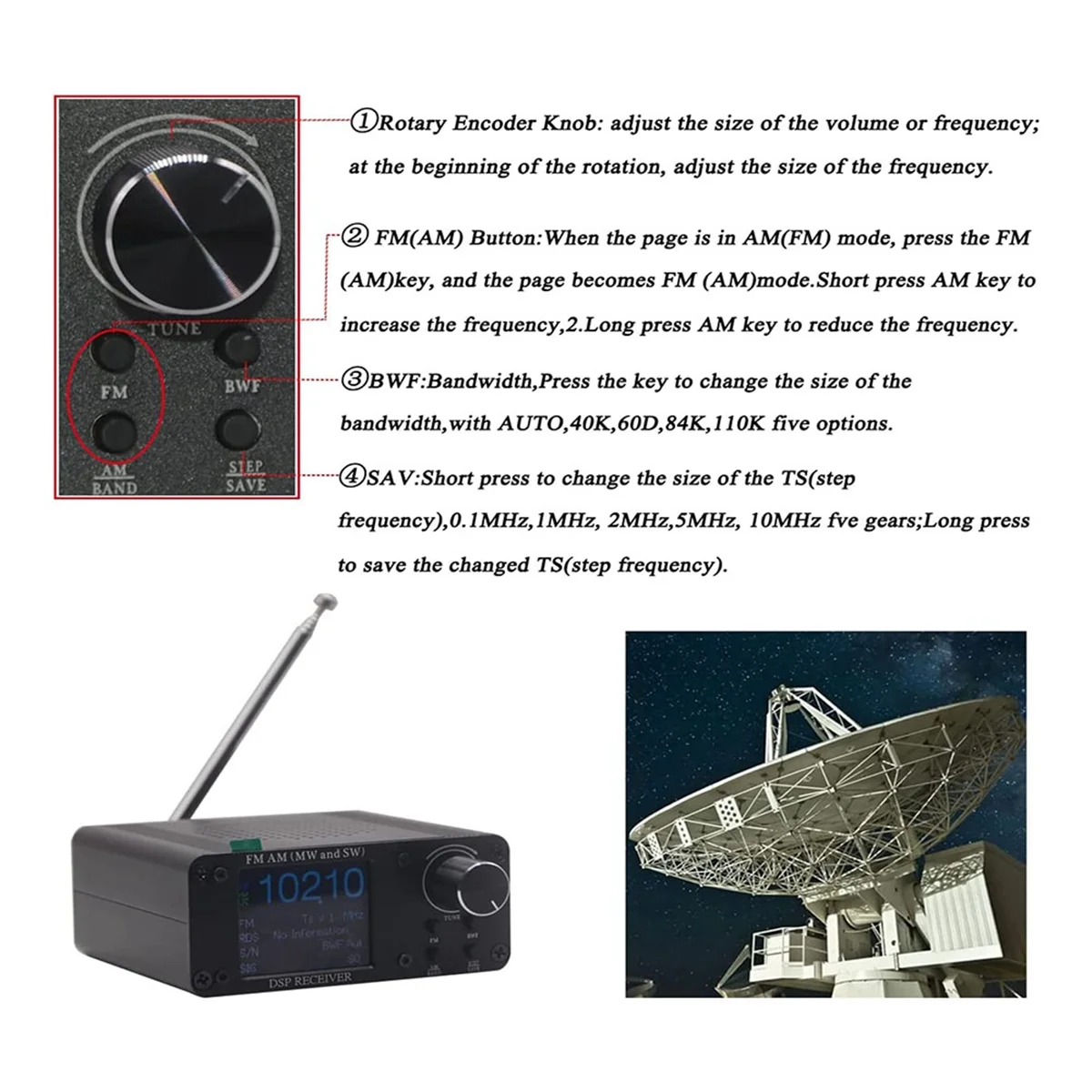 Портативное коротковолновое радио Si4732 ATS-80