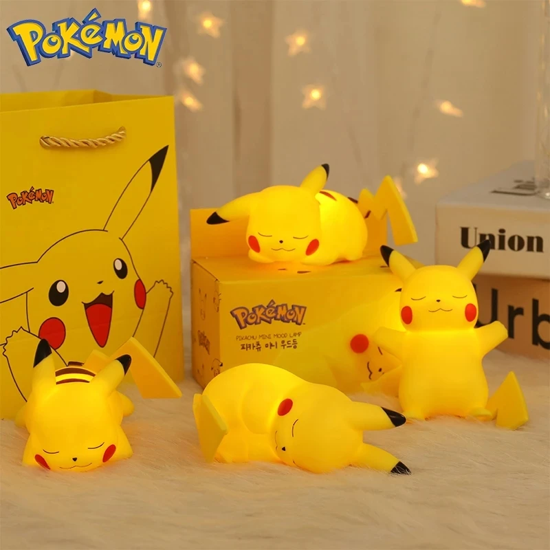 

Pokemon Pikachu Night Light TAKARA TOMY Cute Anime Soft Light Bedroom Bedside LED Lights Room Decoration Children Toy Xmas Gift.