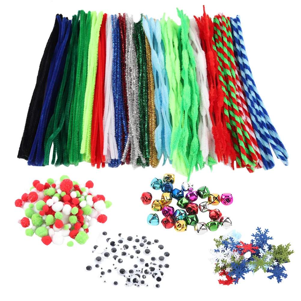 

1 Set Christmas Bells for Crafts Craft Pipe Cleaner Bendable Chenille Craft Pipe Diy Eyes Bendi