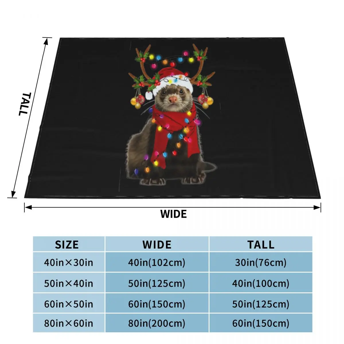 Прекрасное рождественское простое красивое мужское одеяло хорька хорошее