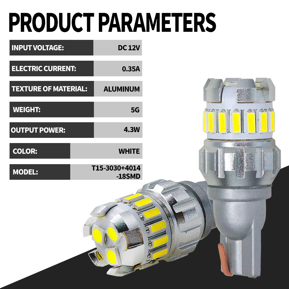 10 шт. W16W T15 фонари заднего хода 921 912