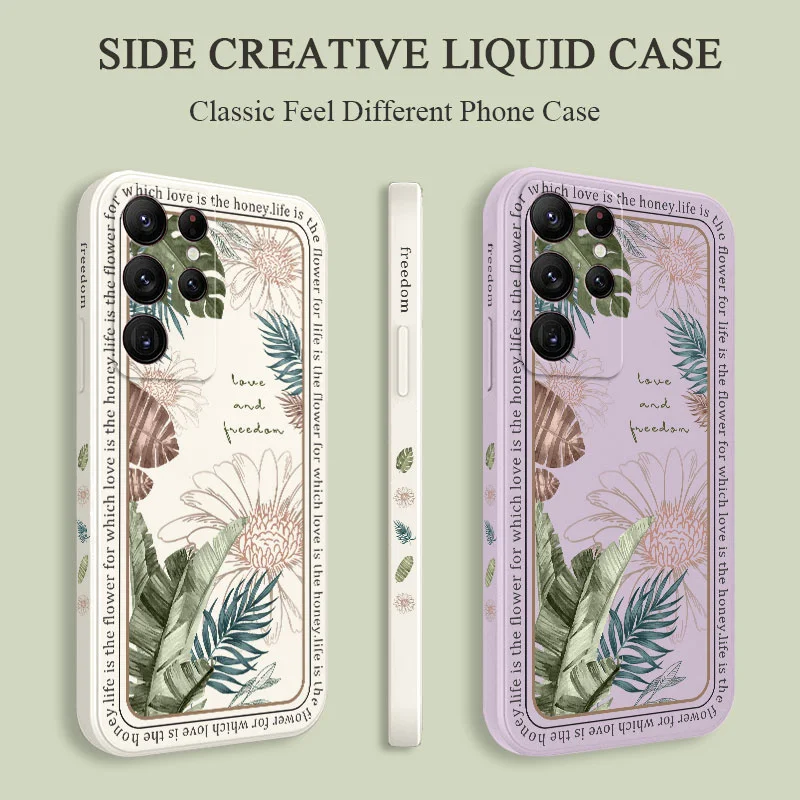 

Ins Tropical Style Phone Case For Samsung Galaxy S23 S22 S21 S20 Ultra Plus FE S10 S9 S10E Note 20 ultra 10 9 Plus Cover