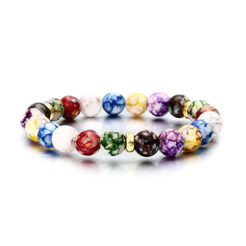 7 Chakras Reiki Healing Stone Bracelet Yoga Balance Energy Natural Volcanic Stones Beads DIY Handmade Jewelry Beaded Bracelets | Украшения