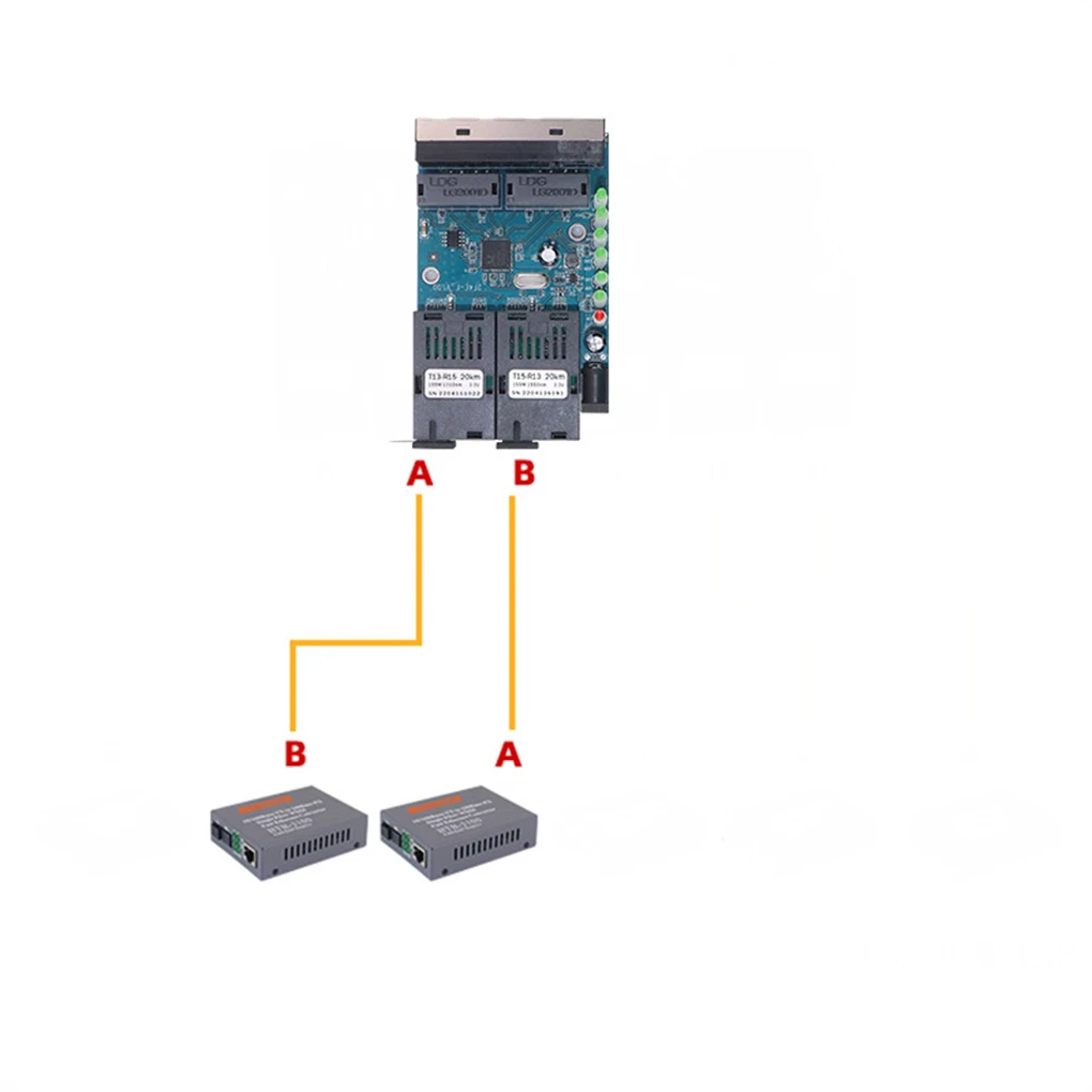 

Single Mode Fiber Optic Transceiver Network Adapter 2-in-4-out Converter