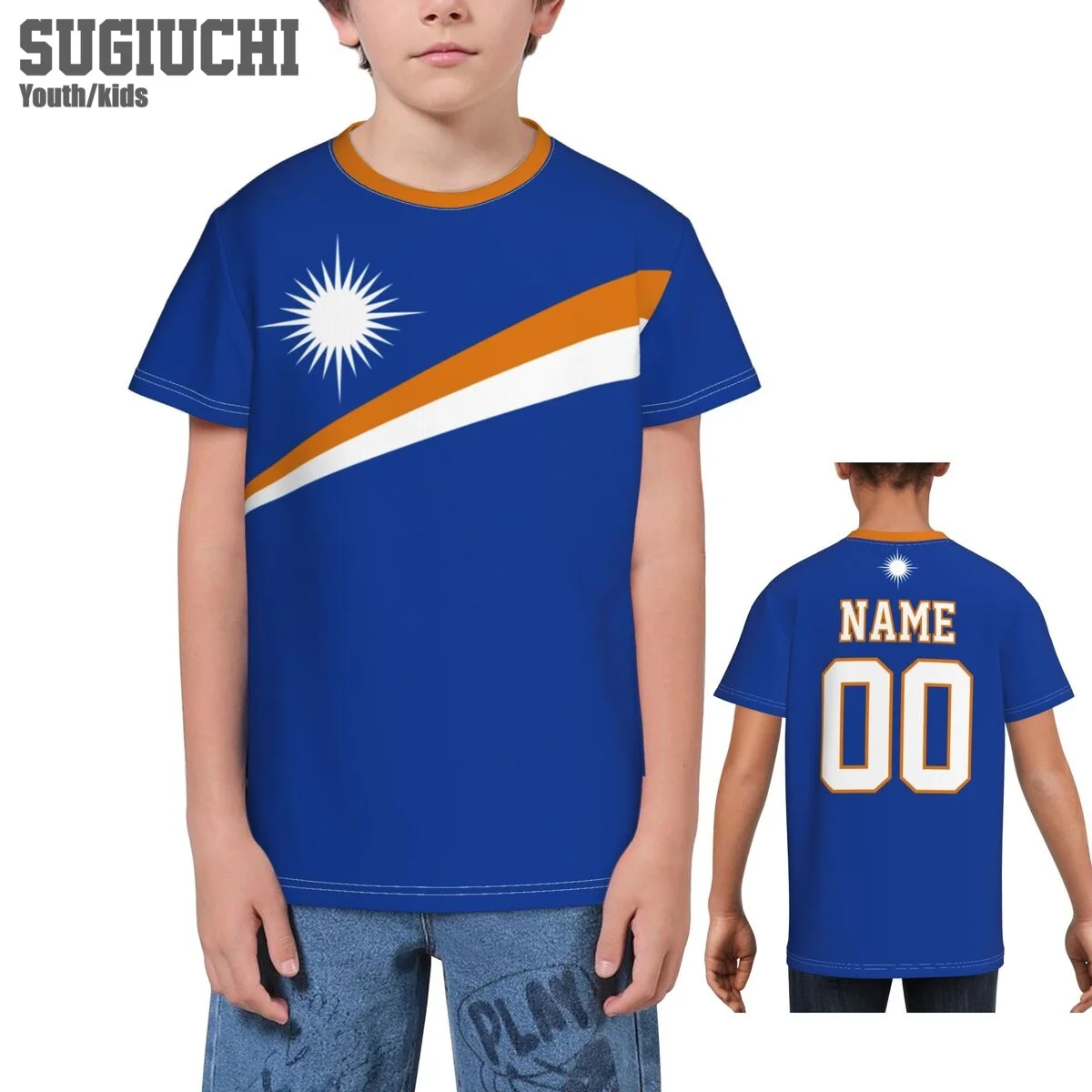 Пользовательское имя номер флаг Маршалловых островов эмблема 3D футболки для