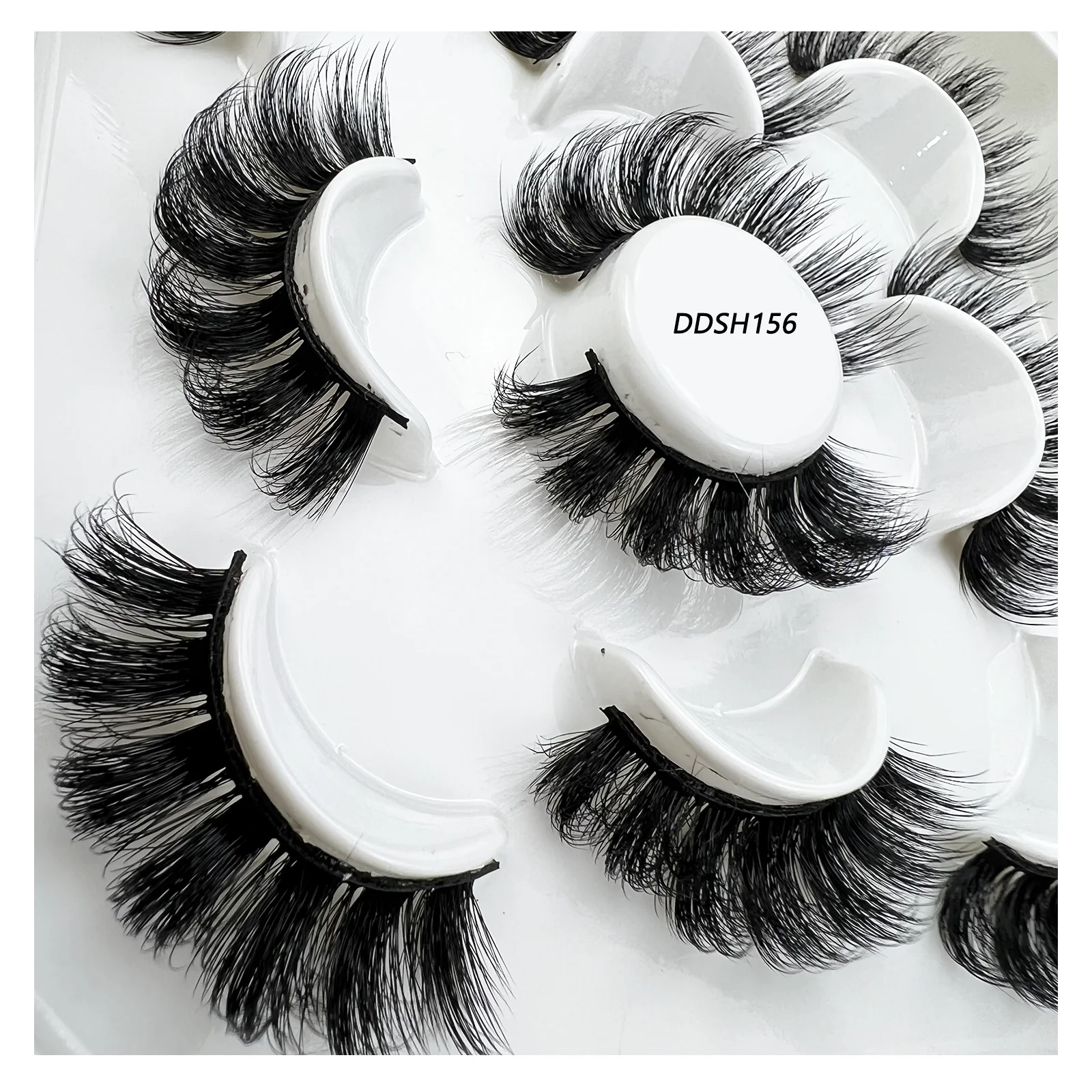 

Self-adhesive Makeup 5 Pairs Wholesale Natural DD Curl Silk Mink Lash Faux False Eyelash Extension Soft Fluffy Reused Light Box