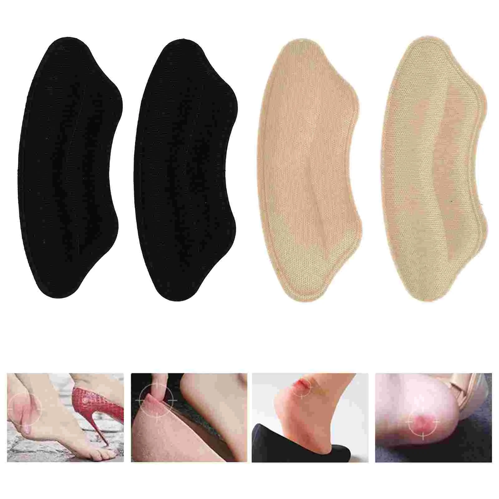 

1 Set 2 Pairs Comfortable 4D Heel Protectors Heel Grips Inserts Heel Cushions