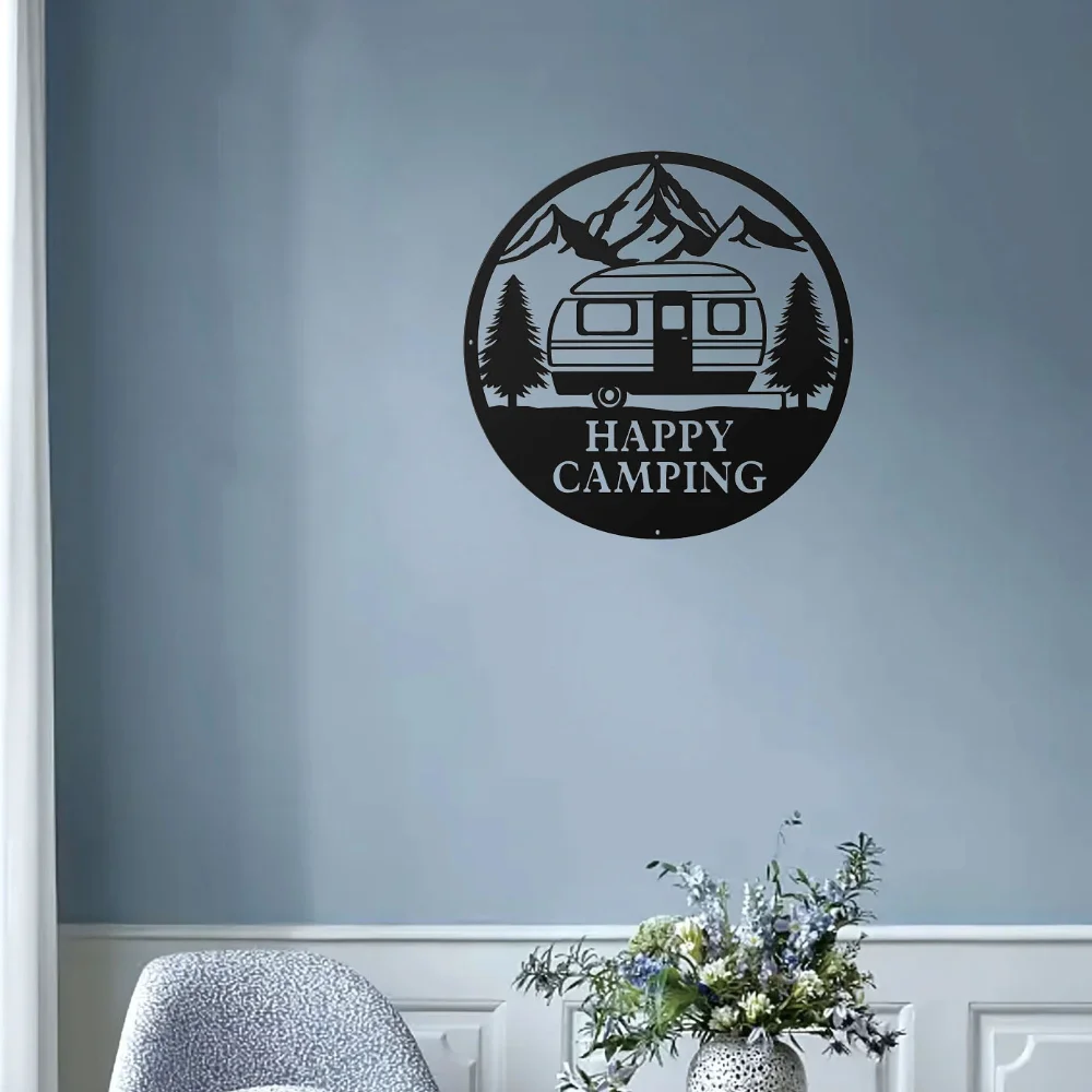 Металлический знак для кемпинга в фермерском доме — декор стен деревенском