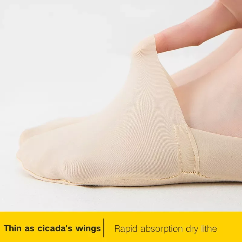 Ladies Summer Thin Sock Slippers Silicone Antiskid Ice Silk Socks Seamless Women Boat Socks traf