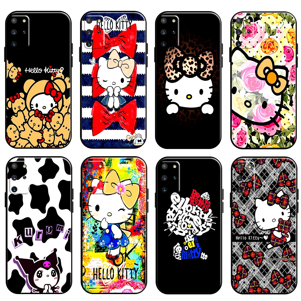

Cartoon Hello Kitty Phone Case For Samsung Galaxy S22 S21 S20 Plus Ultra FE 5G Silicone Cover Soft Coque TPU Liquid Silicon
