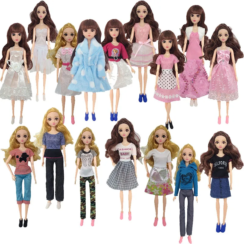 

DIY Arrival Fashion Casual Outfit Wear Dollhouse 4Pcs Clothes Dress for Barbies Doll Toys for Barbie Doll Kids Toy 11.5 Inches