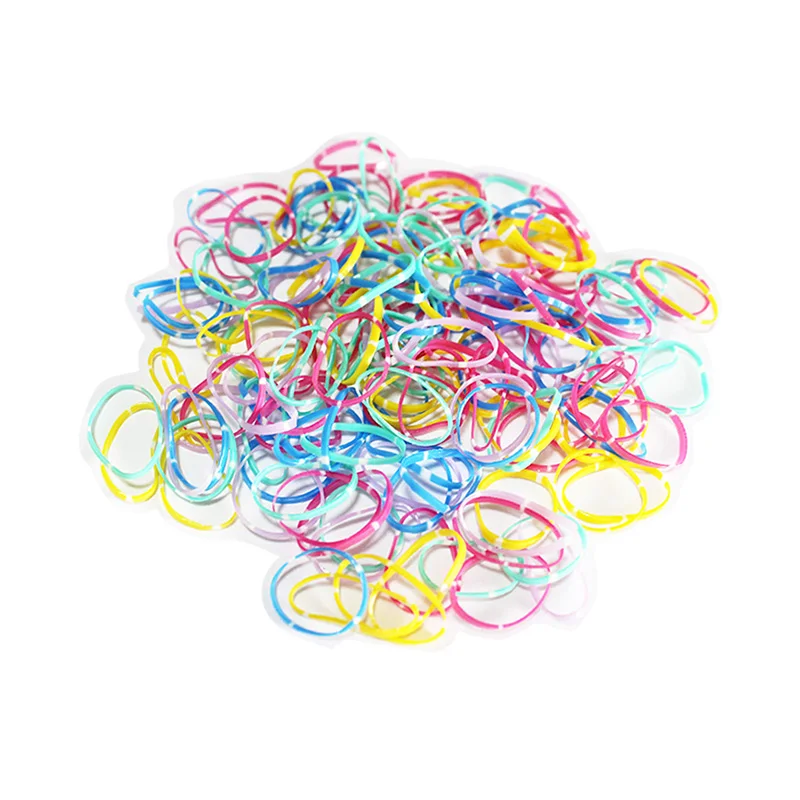 

100pcs Colorful Disposable Hair Bands Scrunchie for Kids Girls Elastic Rubber