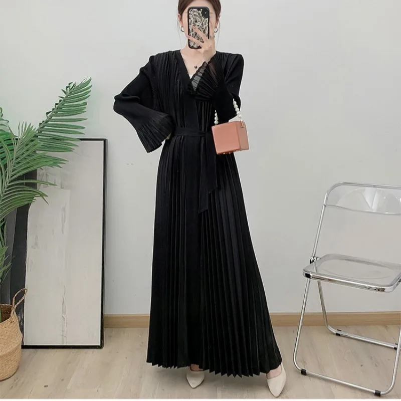 GGHK плиссированный женский плащ 2024 осень-зима новый кардиган градиентного цвета с