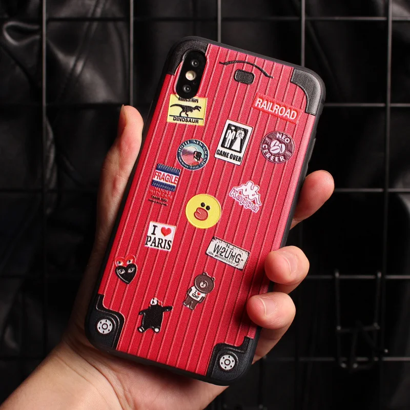 

Suitcase Personality Creative Men and Women Protective Case for iPhone 12 11 13 Pro Max Mini XS Max XR X 8 7 Plus SE 202 Fashion