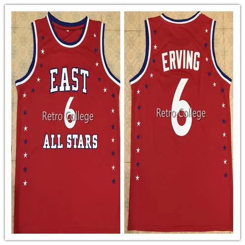

Retro Throwback 6 Julius Erving 1972 All Star Basketball Jersey Embroidery stitching customize any name and number