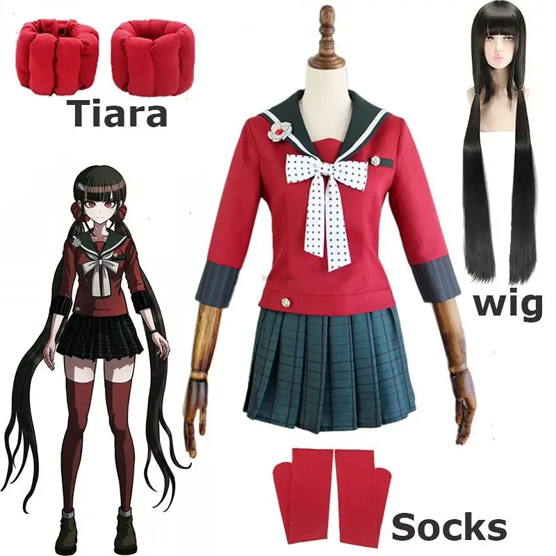 Kostum Cosplay Harukawa Maki Cosplay Anime Danganronpa Wig Seragam Sekolah Anak Perempuan Kostum Halloween Costume