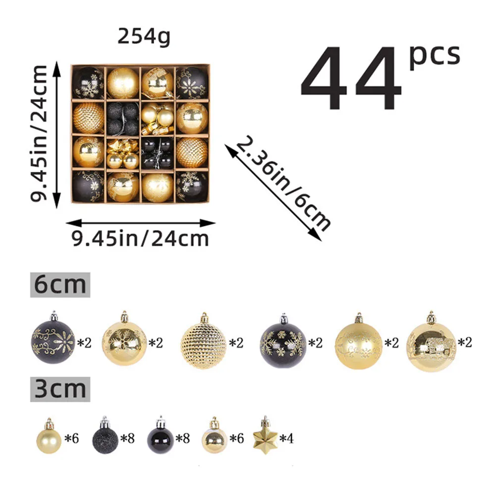 44 шт./компл. елочные шары большой рождественский шар разноцветные шаровые