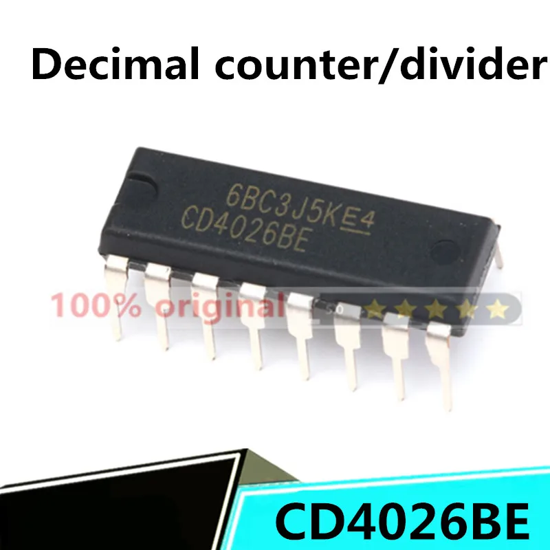 

brand 10 pieces of original direct insertion CD4026BE DIP-16 logic chip decimal counter/divider chip