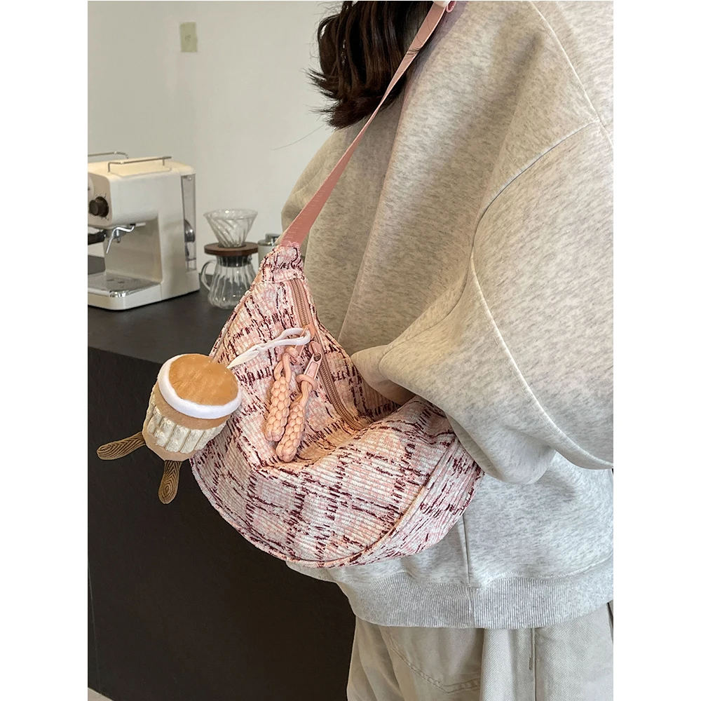 Женская нагрудная сумка в клетку с принтом мягкая вместительная Повседневная