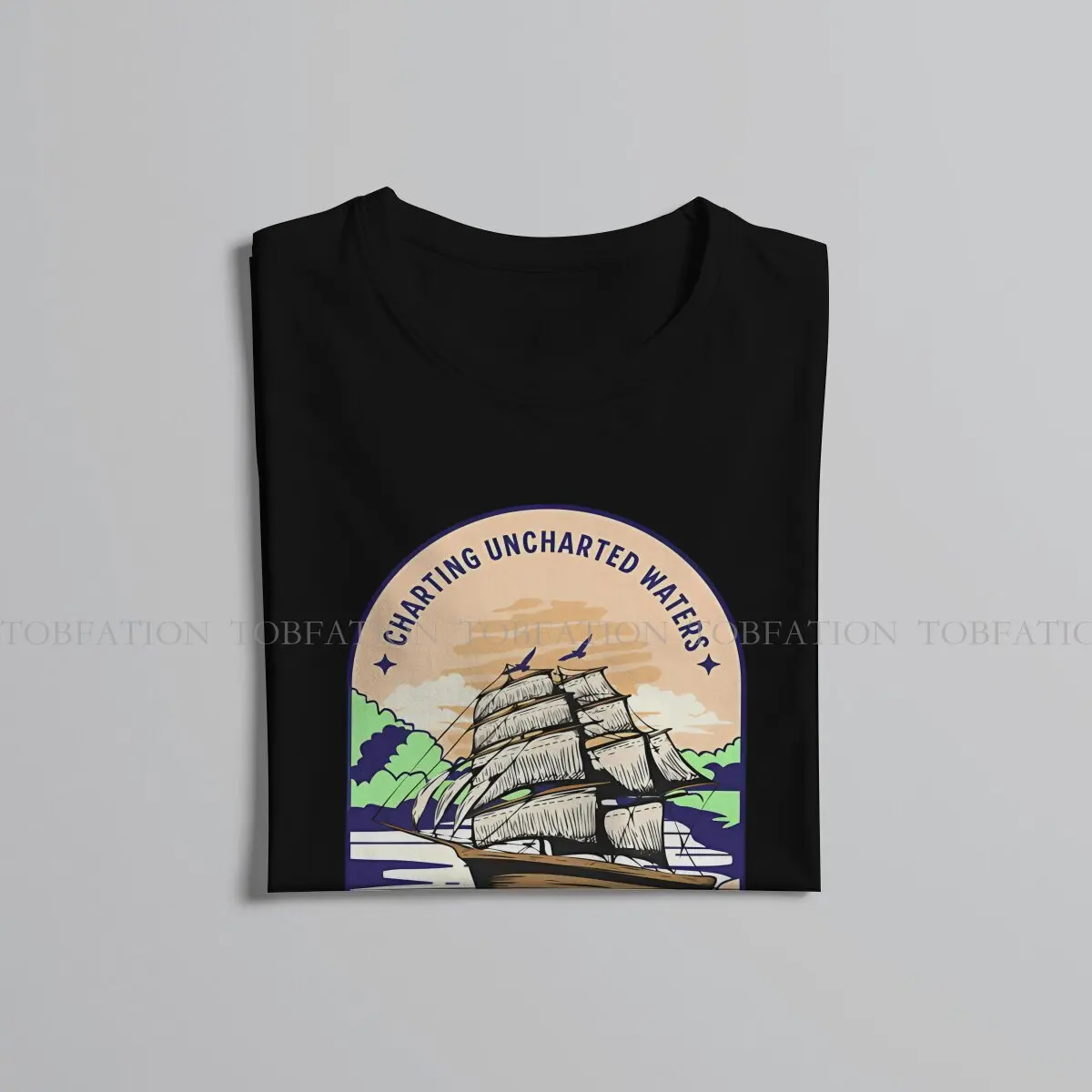 Летняя футболка с круглым вырезом Charting Waters from Swab базовая из неокрашенной ткани