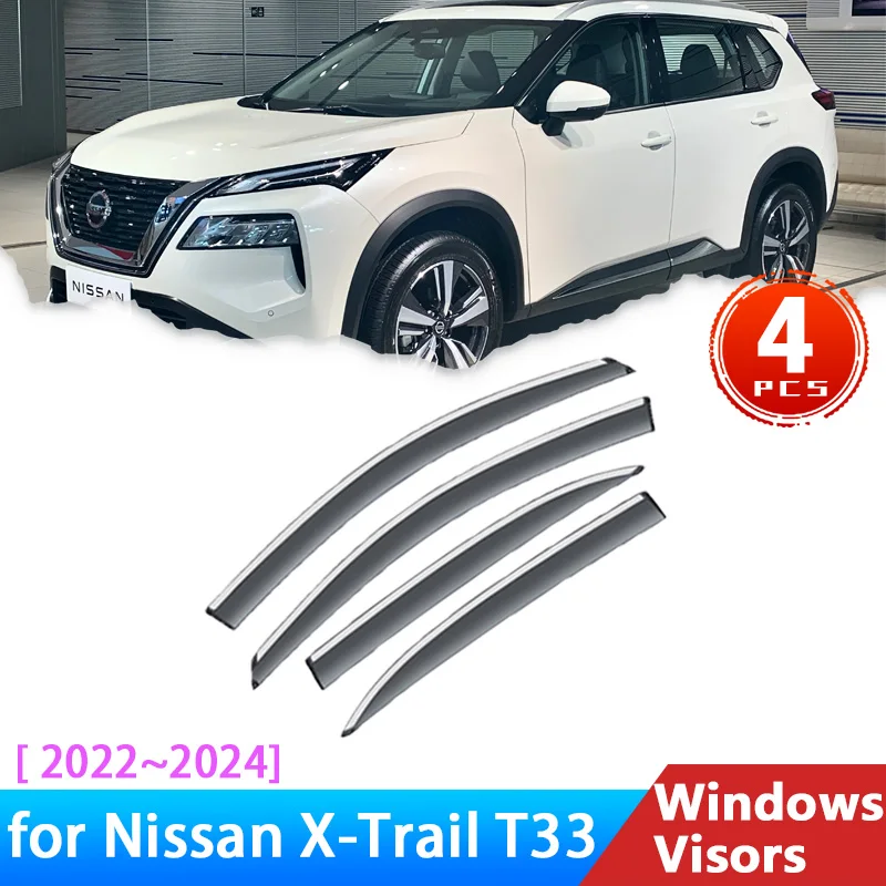 

Deflectors for Nissan X-Trail X Trail XTrai T33 Rogue 2022 2023 2024 Accessories Car Side Windows Visors Rain Eyebrow Windshield