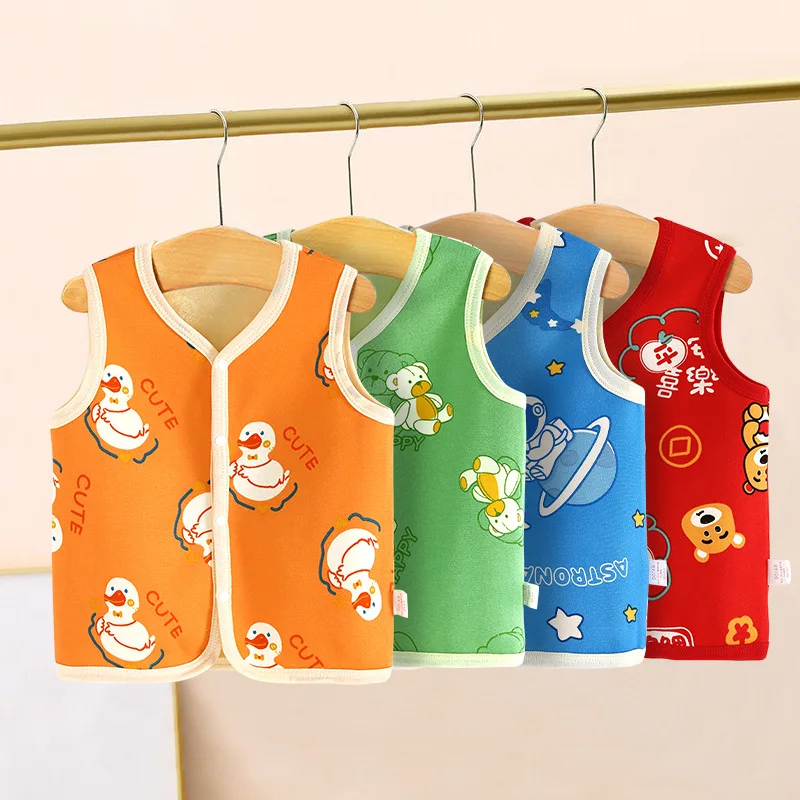 

Baby Boy Girl Clothes Infant Plush Vest Cute Duckling Warm Thickened Vest Coat 0-5 Years Old