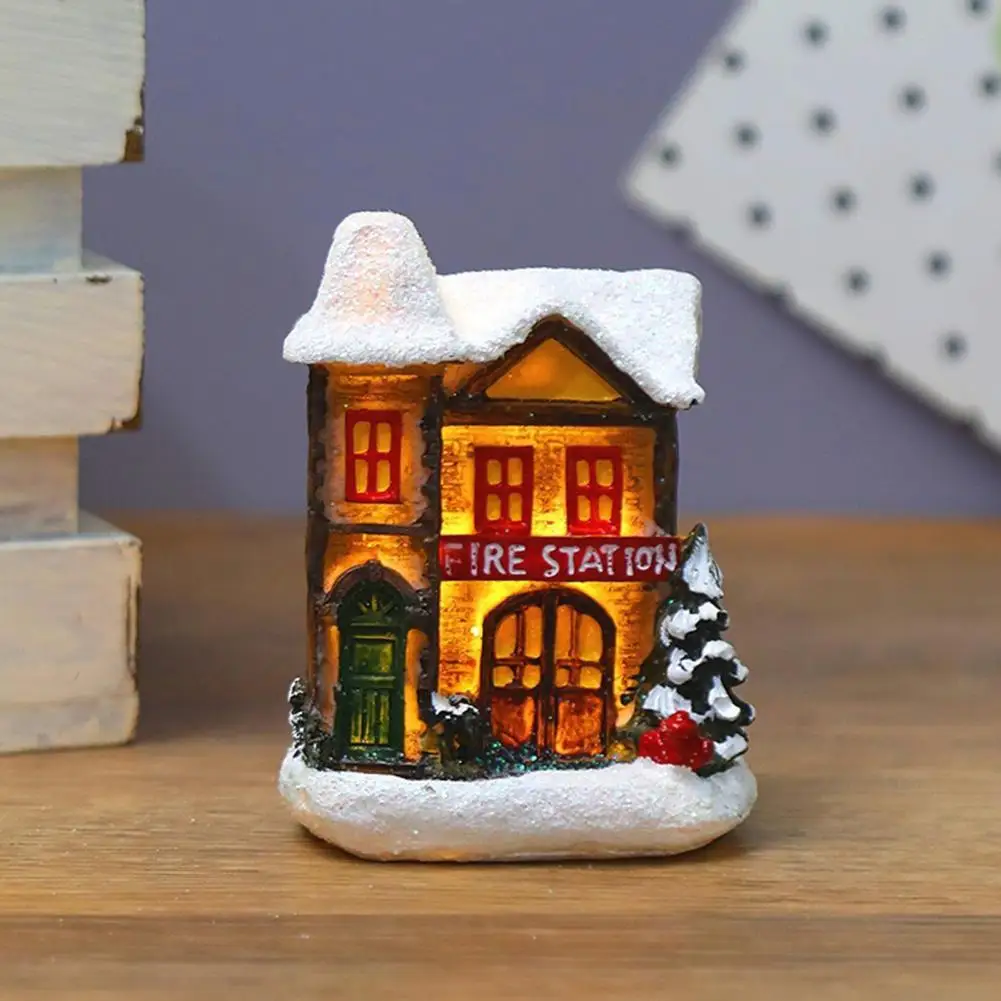

Lightweight Great European Style Glowing Desktop Mini House Portable Figurine House Eco-friendly for Home
