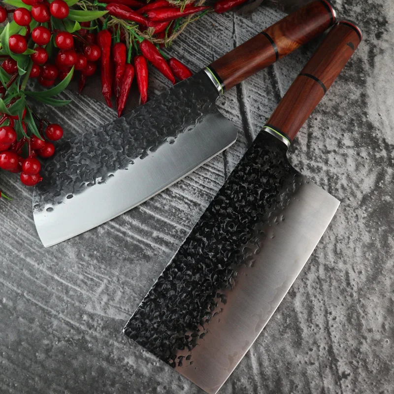 

Longquan, кухонный нож ручной работы, кованый 7-дюймовый мясницкий нож, накири, китайский шеф-повар, нож с деревянной ручкой, инструменты для приг...